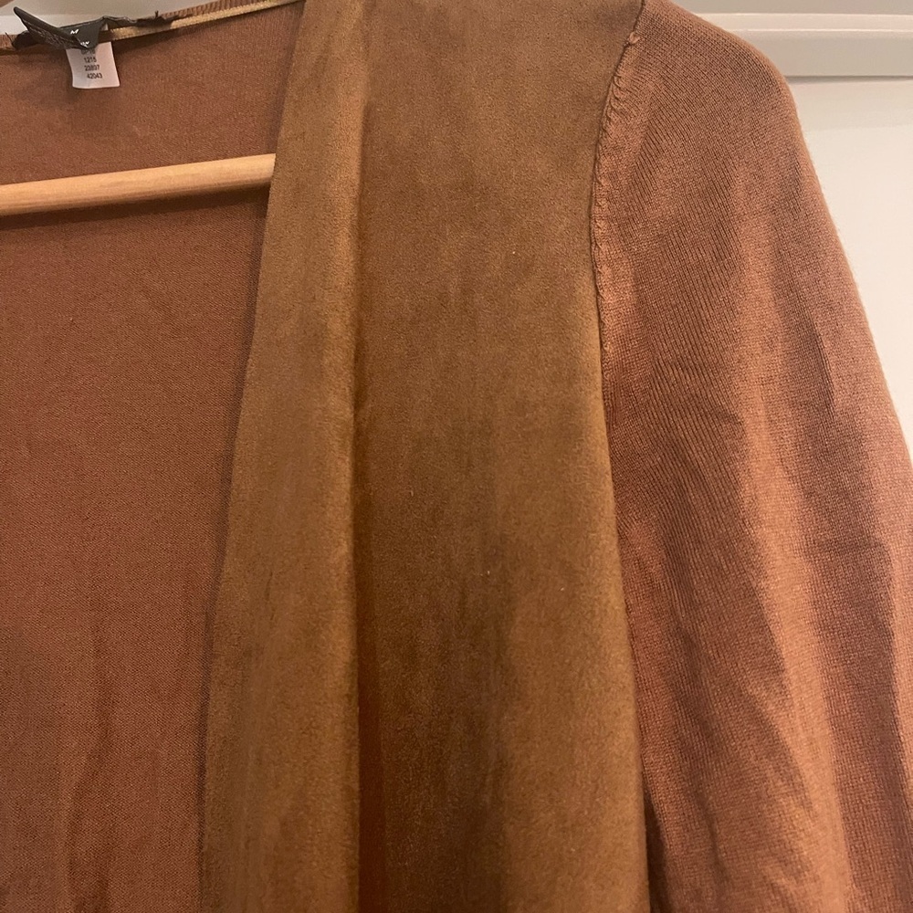 ⭐️INC International Concepts Tan Suede Open Front Blazer - Picture 3 of 4